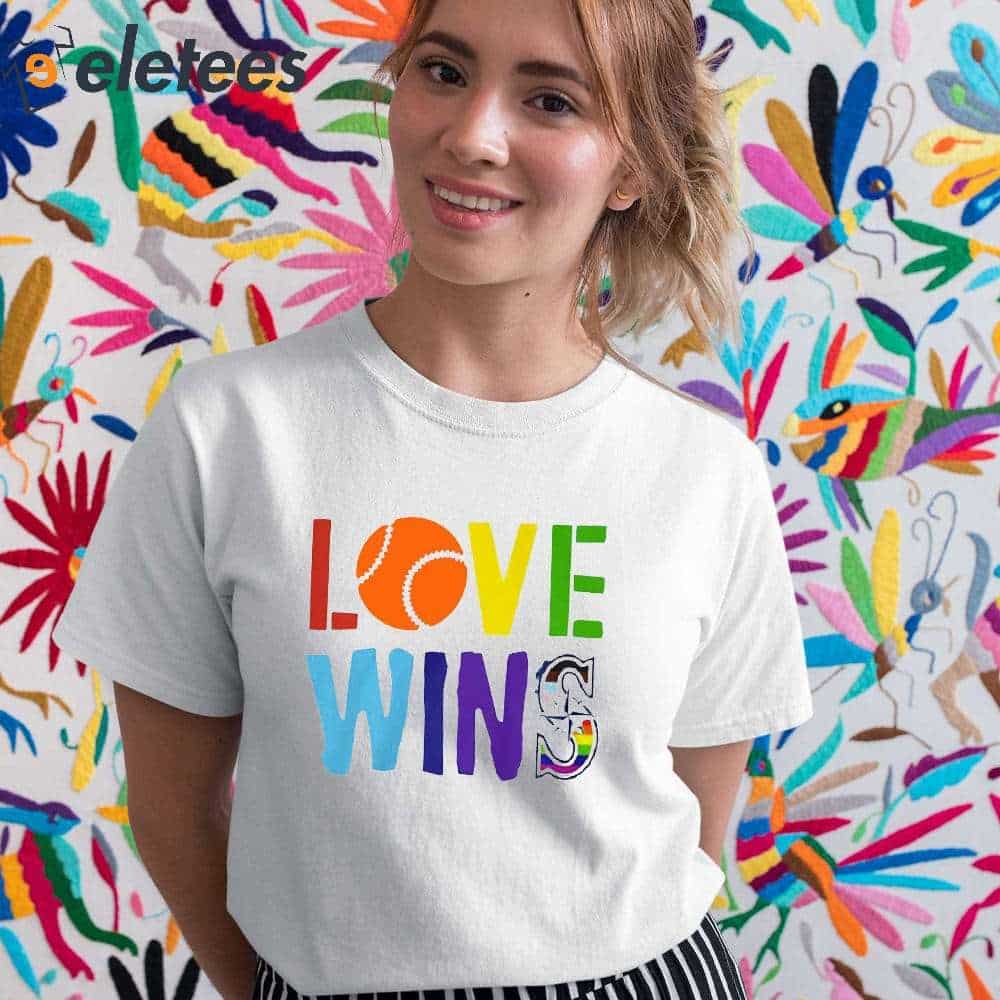 Eletees Maverick Love Wins Seattle Mariners Pride Shirt