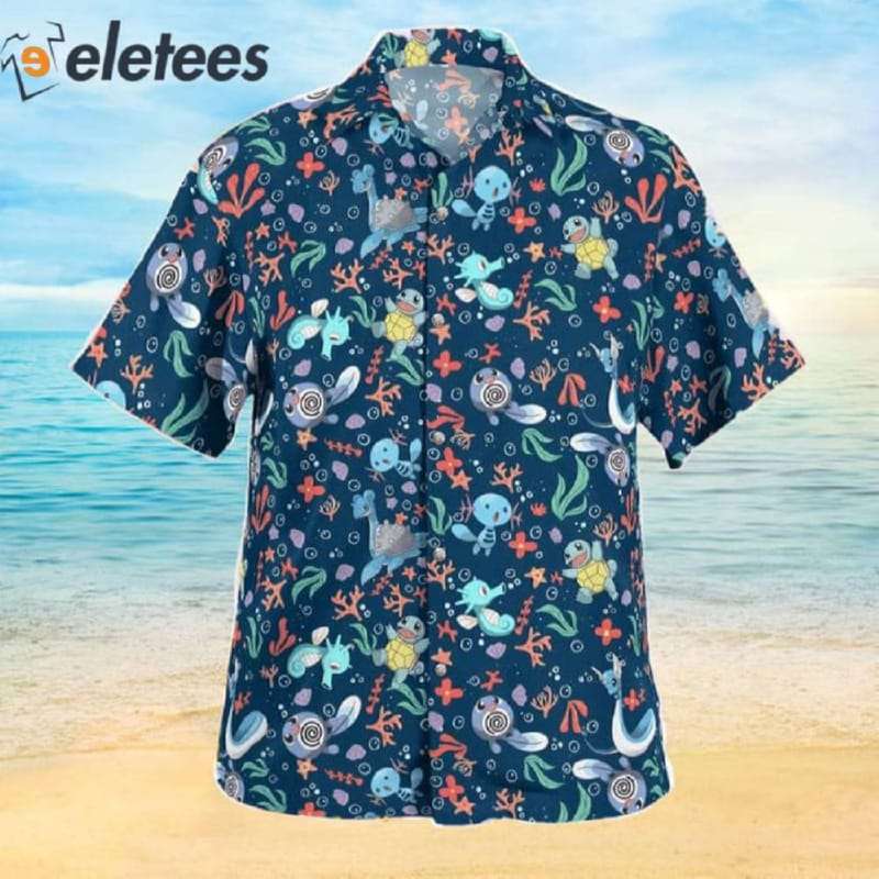 Pokemon Water Type Ocean Pattern Hawaiian Shirt