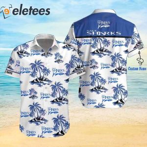 Sale Sharks Premiership Rugby Tropical Tree Custom Name Hawaiian Shirt