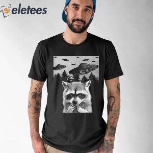 UFO Raccoon Selfie Shirt 0