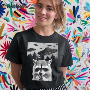 UFO Raccoon Selfie Shirt 1
