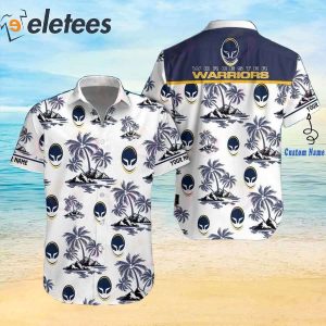Worcester Warriors Premiership Rugby Tropical Tree Custom Name Hawaiian Shirt