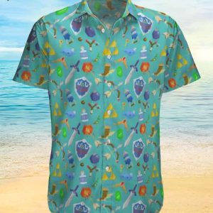 Zelda Item Pattern Hawaiian Shirt