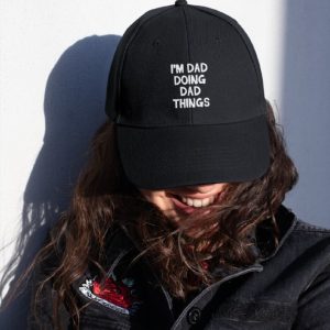 dad hat mockup of a woman with a patched denim jacket 27033 3 4
