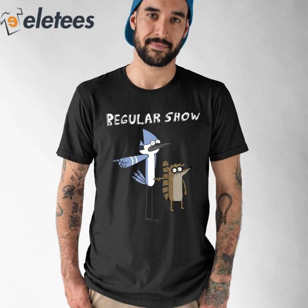 Mordecai And Rigby Pointing Regular Show Shirt
