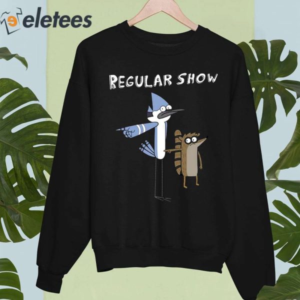 Mordecai And Rigby Pointing Regular Show Shirt