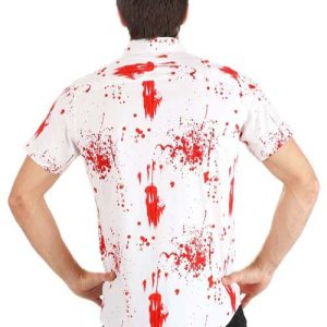 Bloody Haunted Halloween Button Up Shirt 1