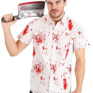 Bloody Haunted Halloween Button Up Shirt 3