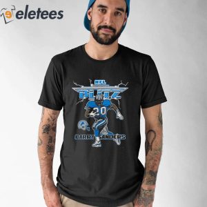 Barry Sanders Detroit Lions Men's Black Name & Number Logo T-Shirt 