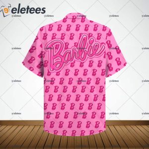 Barbie B Logo Pattern Pink Hawaiian Shirt 2