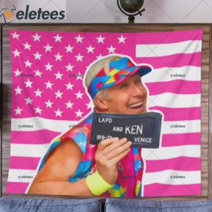 Ken Ryan Gosling Barbie Pink American Flag 2