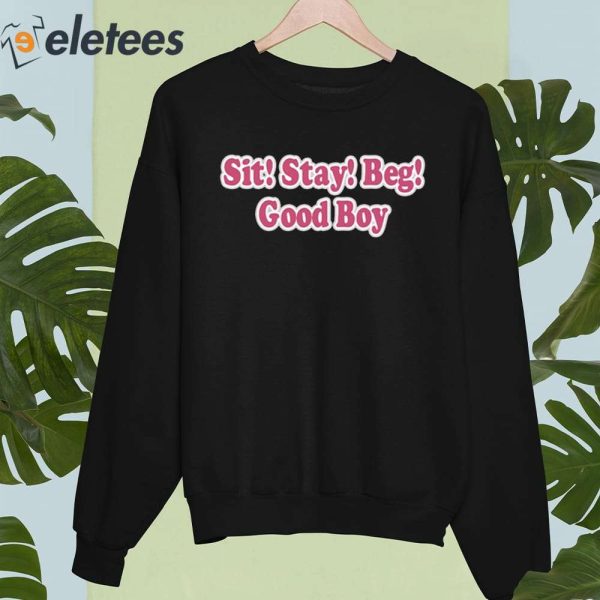 Sit Stay Beg Good Boy Shirt