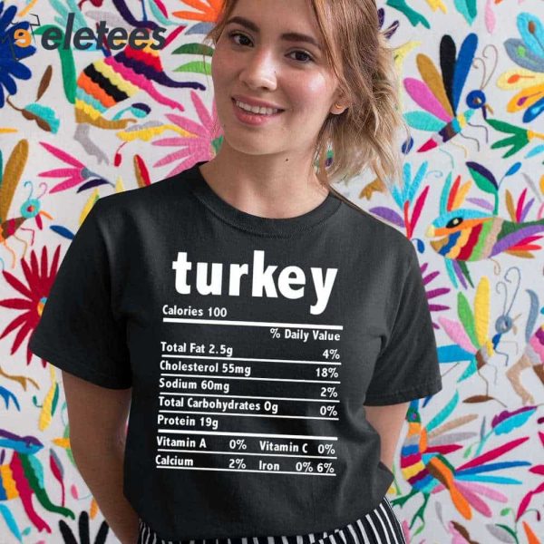 Turkey Calories 100 Daily Value Total Fat 2.5g Shirt