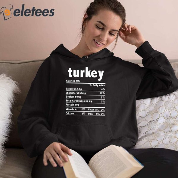 Turkey Calories 100 Daily Value Total Fat 2.5g Shirt