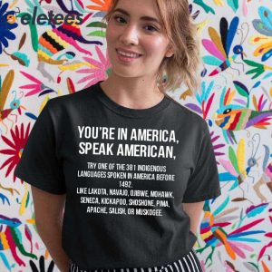 Youre In America Speak American Try One Of The 381 Indigenous Shirt 3