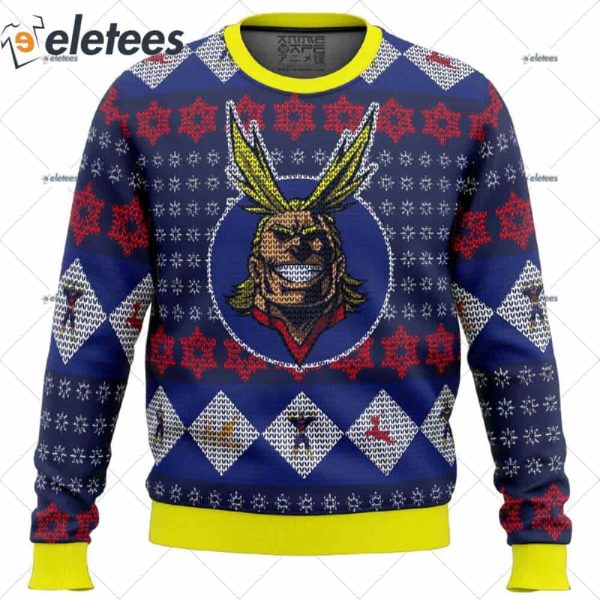 All Might My Hero Academia Ugly Christmas Sweater