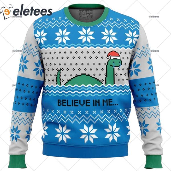Believe in me Nessie Ugly Christmas Sweater