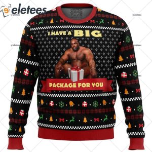 Big Package Barry Wood Meme Ugly Christmas Sweater 1