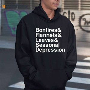 Bonfires Flannels Leaves Seasonal Depression Shirt 4