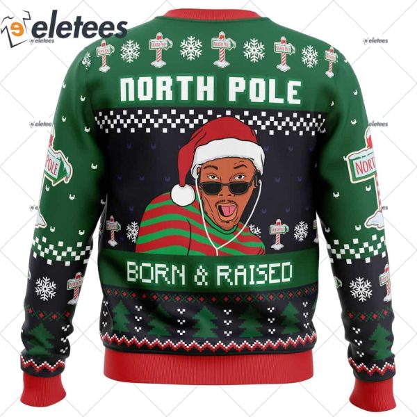 Born and Raised Fresh Prince of Bel-Air Ugly Christmas Sweater
