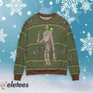 Castle in the Sky Warrior Robot Ugly Christmas Sweater