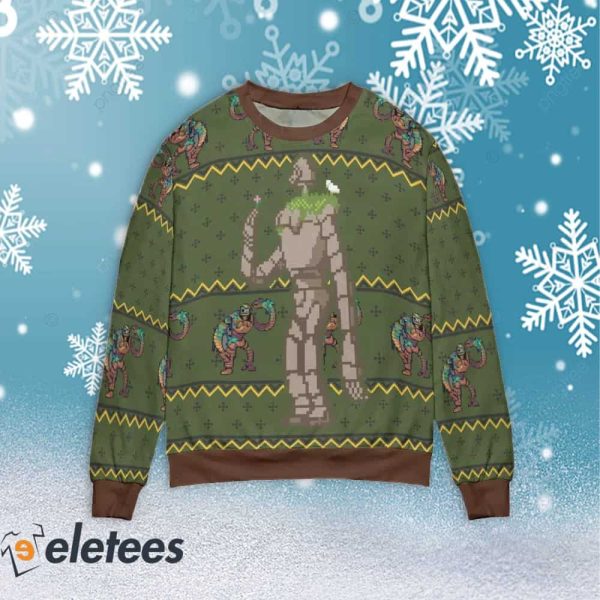 Castle in the Sky Warrior Robot Ugly Christmas Sweater