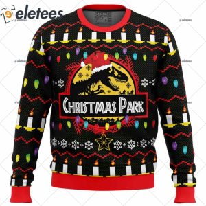 Christmas Park Jurassic Park Ugly Christmas Sweater 1