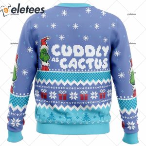 Cuddly as Cactus Grinch Ugly Christmas Sweater 2