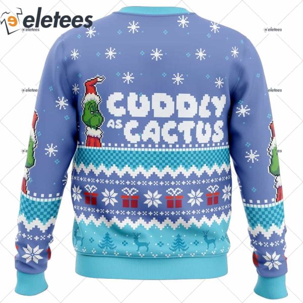 Cuddly as Cactus Grinch Ugly Christmas Sweater