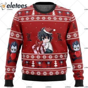 Death Note Chibi L Ugly Christmas Sweater 1