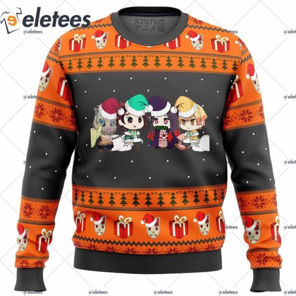 Demon Slayer Chibi Ugly Christmas Sweater