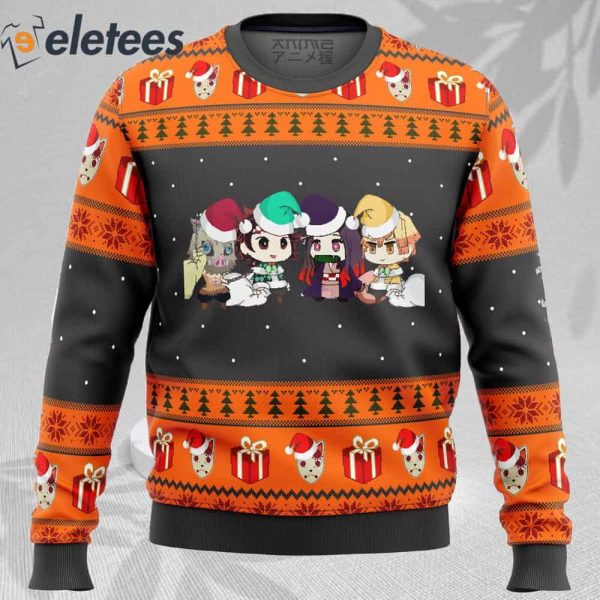 Demon Slayer Chibi Ugly Christmas Sweater
