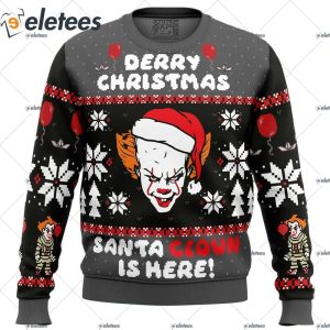 Derry Christmas Pennywise the Clown Ugly Christmas Sweater 1