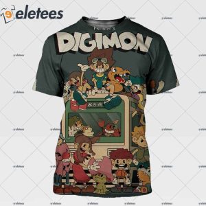 Digimon Cartoon Poster In Full Colored 3D Shirt