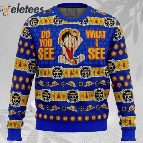 Do You See What I See Monkey D Luffy One Piece Ugly Christmas Sweater