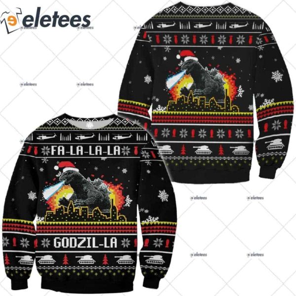 Funny Godzilla Ugly Christmas Sweater