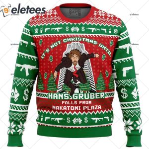 Hans Gruber Fall Nakatomi Plaza Die Hard Ugly Christmas Sweater 1