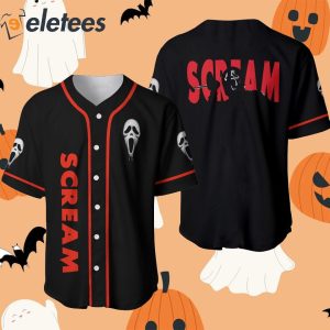 Happy Halloween Horror The Ghostface Scream Baseball Jersey 1