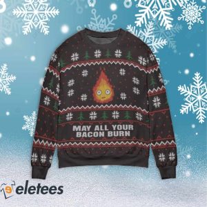Howls Moving Castle Calcifer Ugly Christmas Sweater 1