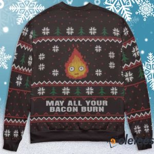Howls Moving Castle Calcifer Ugly Christmas Sweater 2