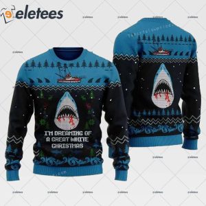 Im Dreaming Of A Great White Christmas Shark Ugly Sweater 1