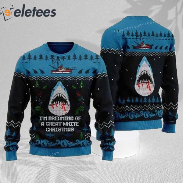 I’m Dreaming Of A Great White Christmas Shark Ugly Sweater