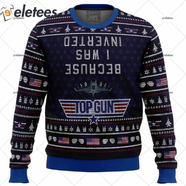 Inverted Top Gun Ugly Christmas Sweater