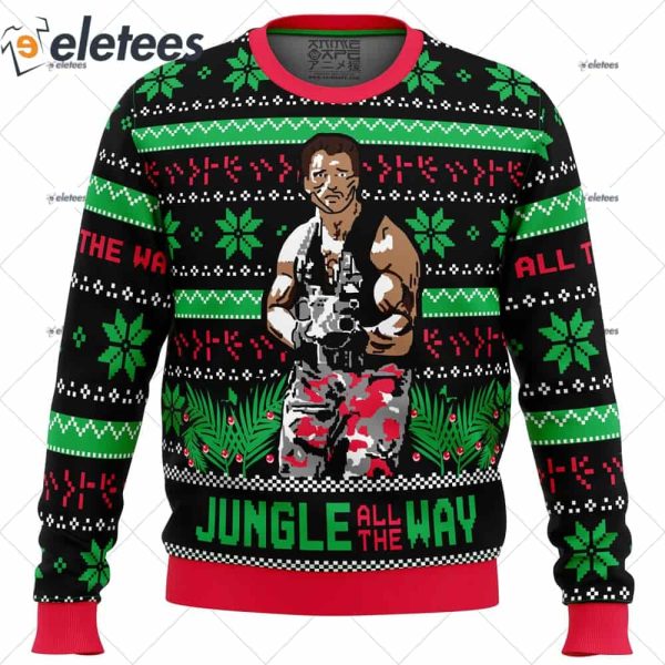 Jungle All The Way Arnold Schwarzenegger Ugly Christmas Sweater