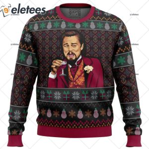 Laughing Leo DiCaprio Meme Ugly Christmas Sweater 1