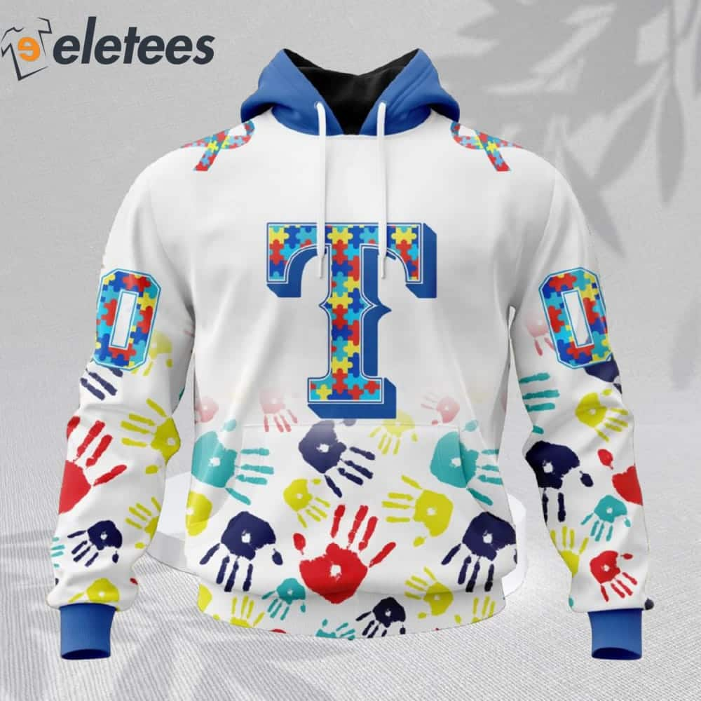 MLB Texas Rangers Special Autism Awareness Personalized Hoodie