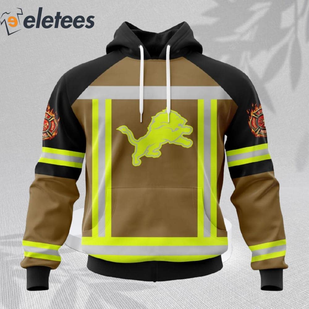 NFL Detroit Lions Special Firefighter Uniform Personalized Hoodie