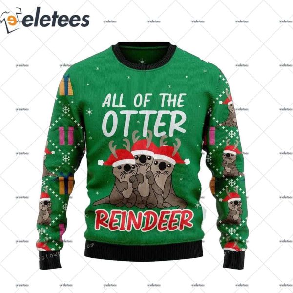Otter Reindeer Ugly Sweater Party