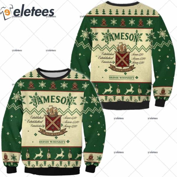 Personalized Jameson Irish Whiskey Ugly Christmas Sweater