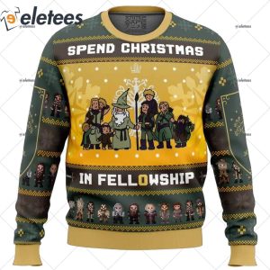 Spend Christmas in Fellowship The Lord of the Rings Ugly Christmas Sweater 1